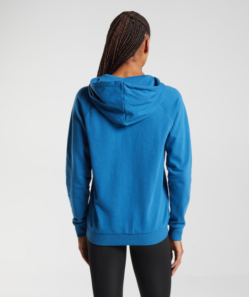 Women's Gymshark Training Zip Hoodie Blue | NZ 8REHYZ